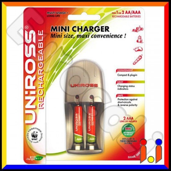 Varta Mini Charger Carica Batterie + 2 Batterie NI-MH Stilo AA 2100mAh