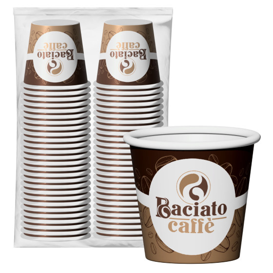50 Bicchierini da Caffè in Carta Riciclabile BlackCUP 65ml