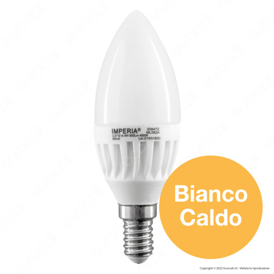Lampadina LED E14 9W Oliva C37 SMD Ceramic Pro Imperia