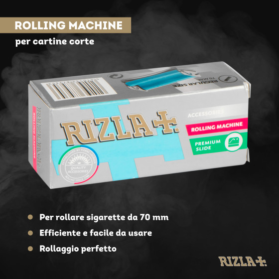 Rizla - Macchinetta in plastica ROLLATORE RIZLA REGULAR per rollare  sigarette da 70mm CARTINE CORTE - RZ00311 : : Salute e cura della  persona