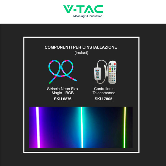 Vt 561 Neon Flex Led 120w Magic Rgb Con Telecomando V Tac