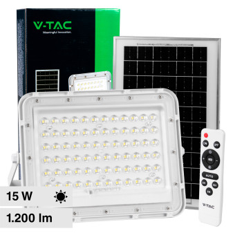 V-Tac VT-767 Faretto LED per Esterno Bianco 1,5W con Pannello Solare,  Sensore di