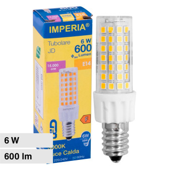 Lampada LED E14 8W Luce calda Forma Tubolare Lampo CO10WE14BC, 3000K, 860  Lumen, Resa 70W, Apertura