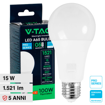 VT-5142 Lampadina LED A65 14W E27 RGB+W CCT V-Tac Smart