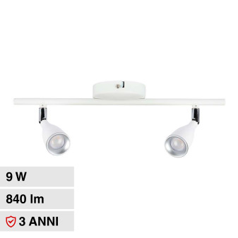 V-Tac VT-810 Lampada LED da Parete 9W SMD Wall Light Colore Bianco Applique...