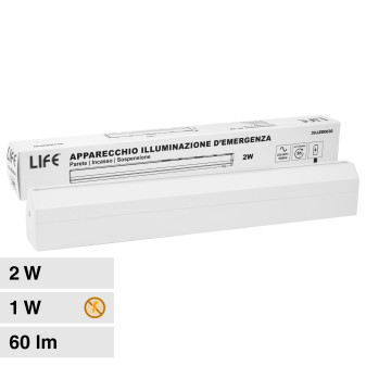 Life Lampada LED per Uscita di Emergenza a Bandiera con Funzione SE+SA e Self...