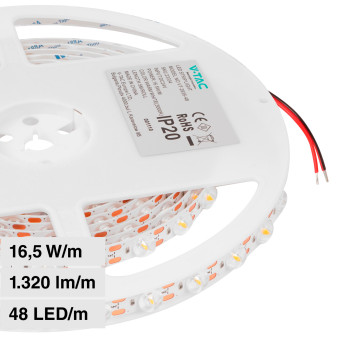 V-Tac VT-2835 Striscia LED Flessibile con Lente 82,5W Monocolore 48 LED/m 24V...