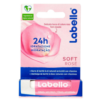 Labello Soft Rosé Balsamo Idratante Labbra Burrocacao Rosato - Confezione da 1pz