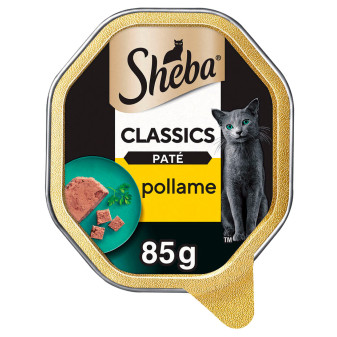 Sheba Classics Paté con Pollame Cibo per Gatti - 22 Vaschette da 85g