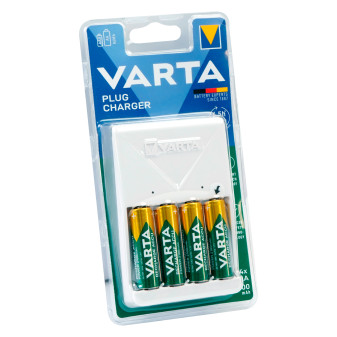 Varta Plug Charger Caricabatterie AA / AAA NiMh con Spina 10A 2P e Indicatore...