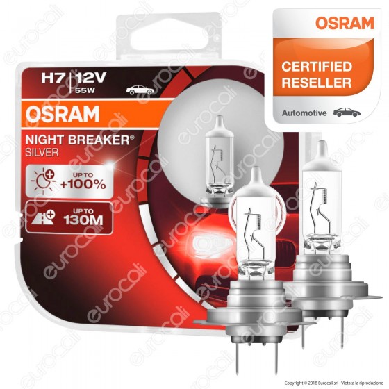 Acquista Osram Night Breaker Silver 55W - 2 Lampadine H7 su