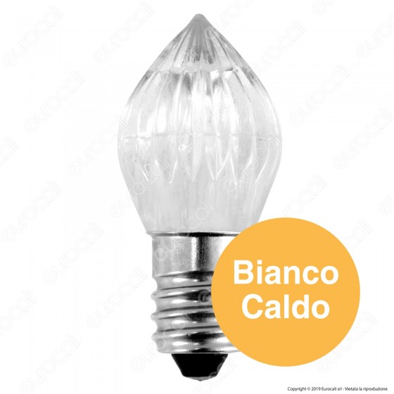 Lampada Votiva LED E14 24V 3 led Luce Calda Duralamp LED243BC - Bolognetta  (Palermo)