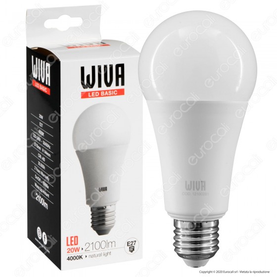 Wiva Lampadina LED E27 20W Bulb A70